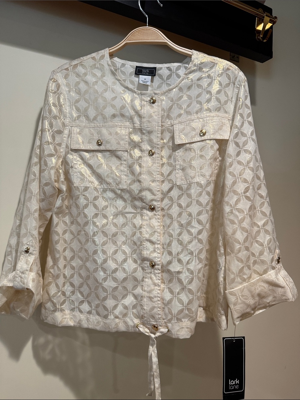 Lark Lane Cream Geometric Blouse
